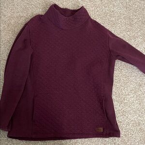 L.L. Bean Women's Quilted Cowl Neck Sweater - Deep Purple